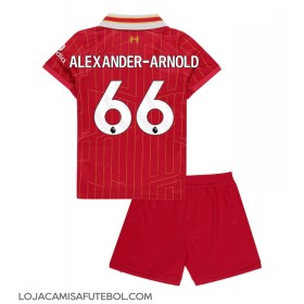 Camisa de Futebol Liverpool Alexander-Arnold #66 Equipamento Principal Infantil 2024-25 Manga Curta (+ Calças curtas)